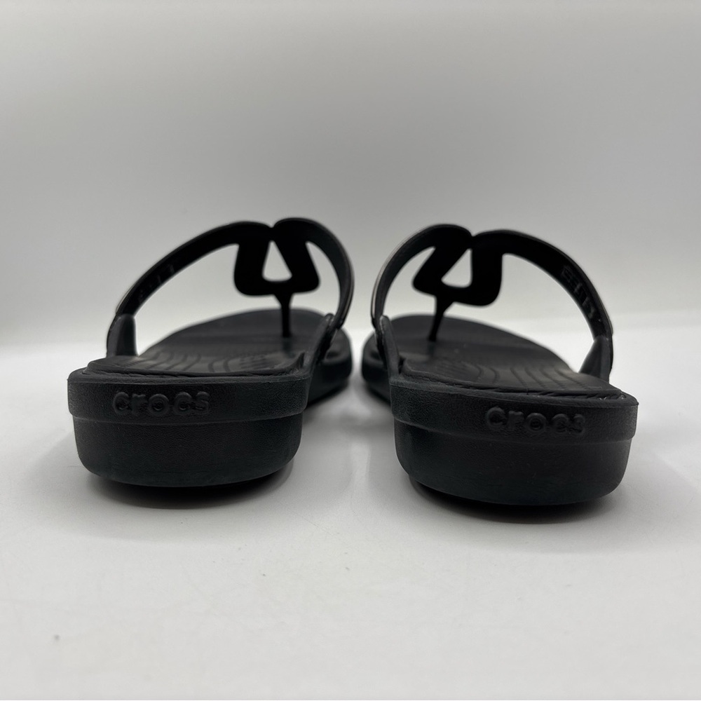Crocs Sanrah Metal Block Wedge Black Women’s Size 10 205470 Dual Comfort Sandal - Picture 3 of 16